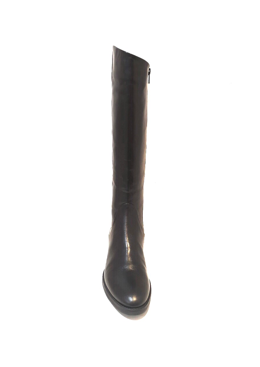 Marco Firenze Peffa Black Nero Zip Knee High Boots Made In Italy