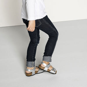 Birkenstock Rio Kids Silver Birko-Flor Made In Germany