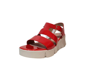 Wonders D-8004 Rojo Red Patent Leather Wedge Made In Spain