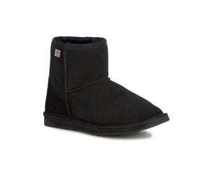 Emu Australia Black Platinum Stinger Mini Ankle Sheepskin Made In Australia