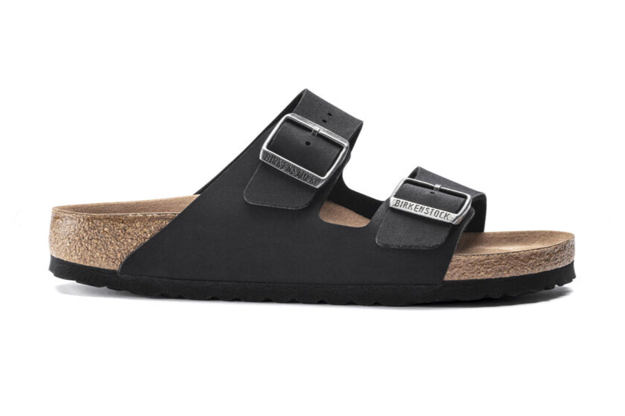 Birkenstock Arizona Black Vegan Birko-Flor Nubuck Made In Germany