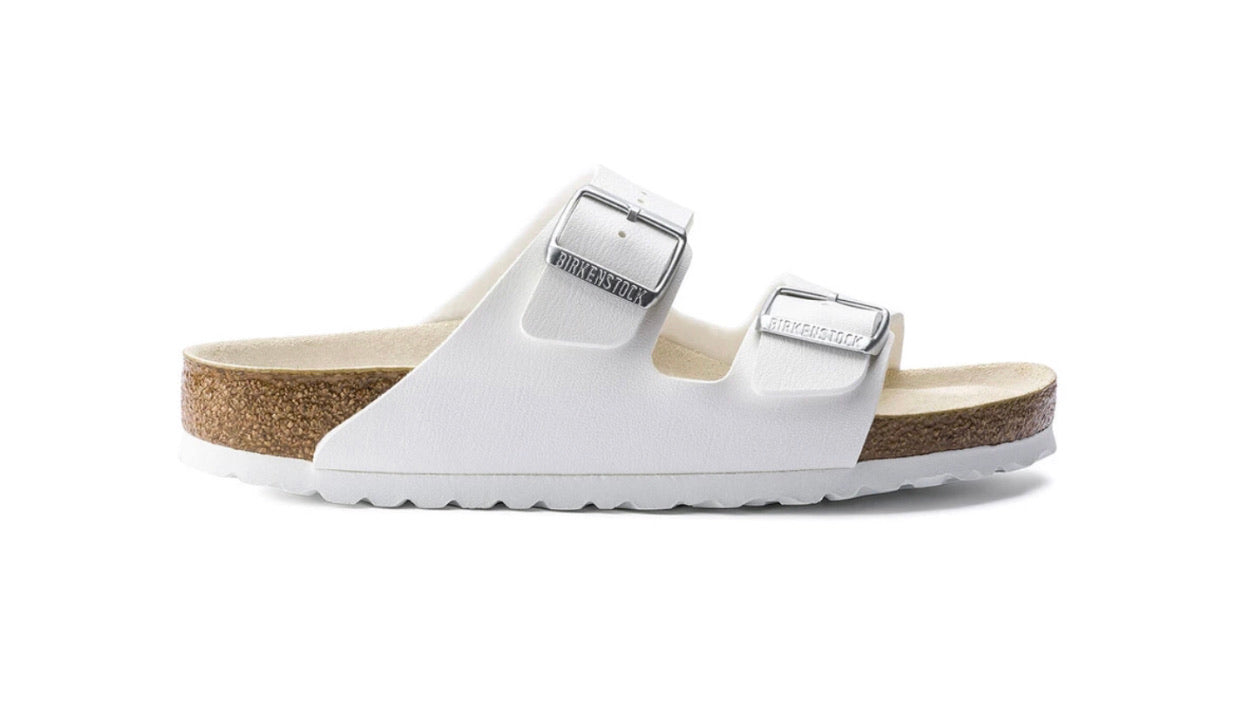 Birkenstock Arizona White Soft Footbed Birko-Flor Made In Germany