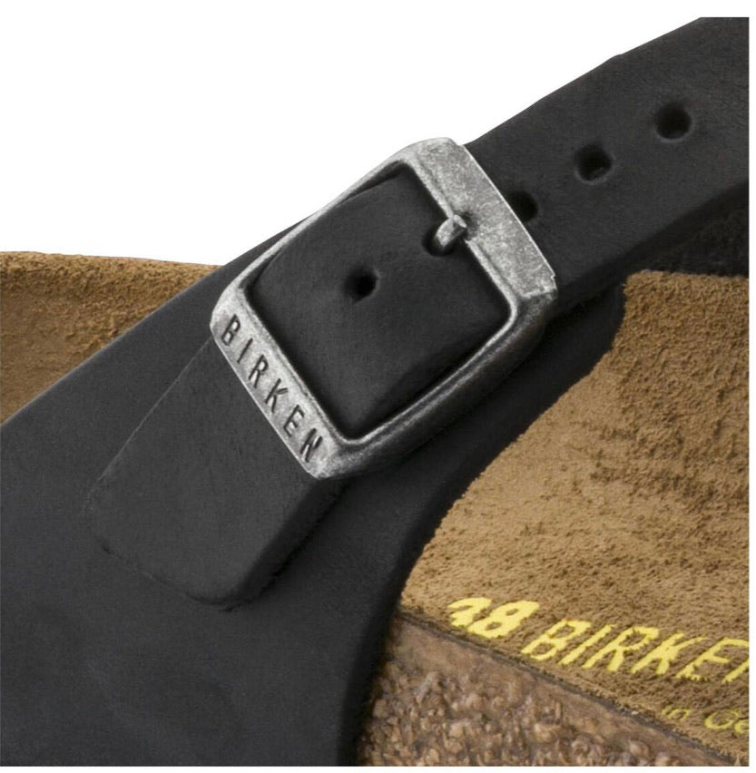 Birkenstock Gizeh Black Oiled Leather Made In Germany