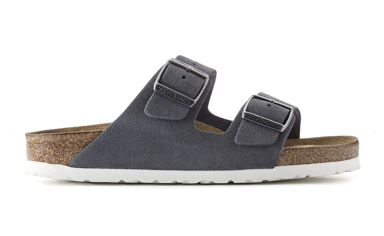 Birkenstock Arizona Stone Suede Leather Soft Footbed Made In Germany