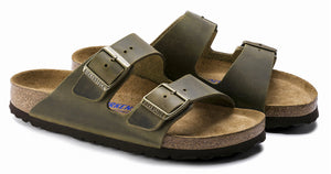 Birkenstock Arizona Jade Oiled Leather Soft Footbed Made In Germany