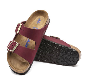 Birkenstock Arizona Maroon Nubuck Leather Soft Footbed Made In Germany