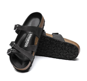 Birkenstock Franca Black Oiled Leather Black Footbed Made In Germany