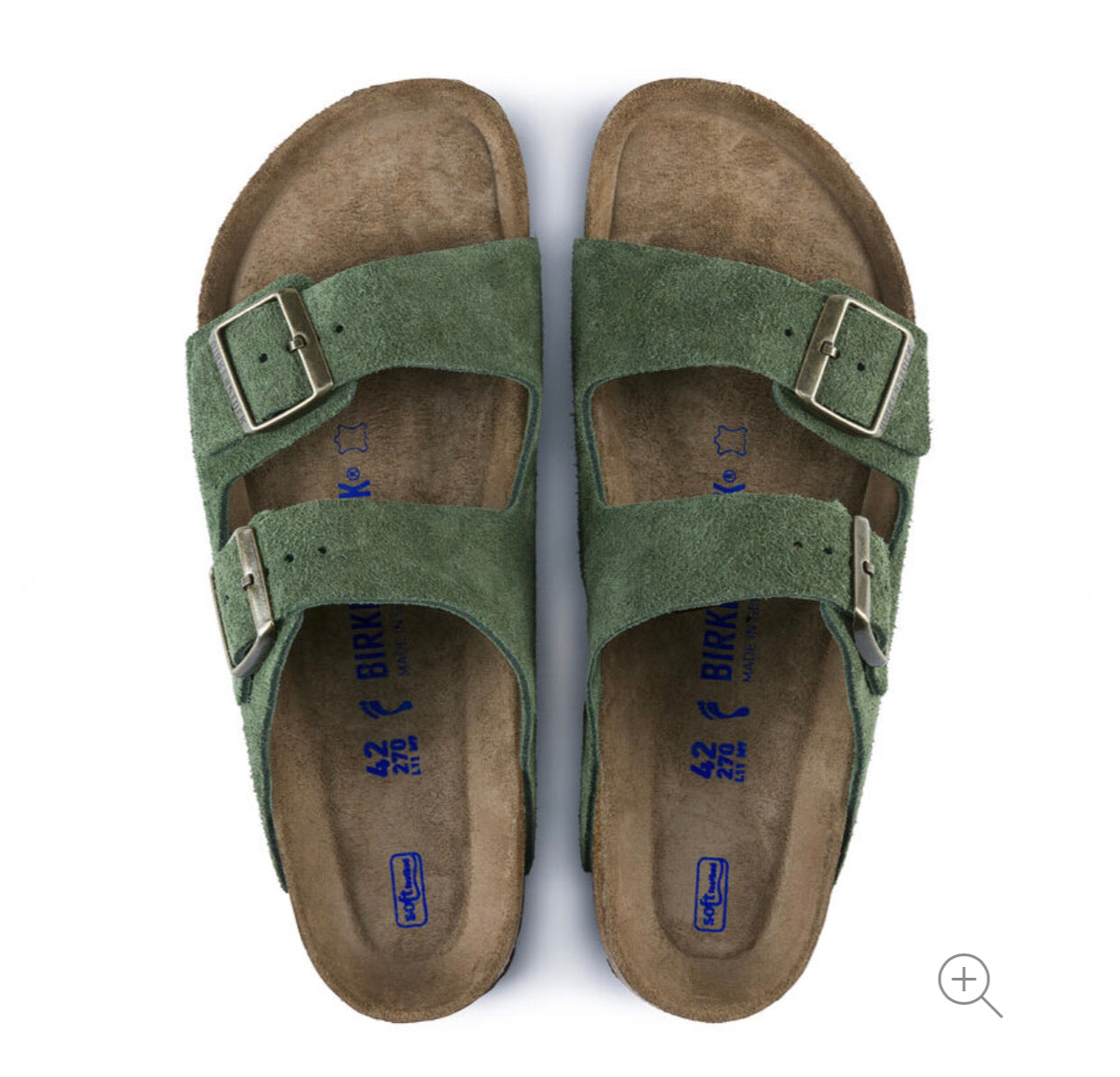 Birkenstock Arizona Green Suede Soft Footbed Made In Germany