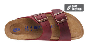 Birkenstock Arizona Zinfandel Oiled Leather Soft Footbed Made In Germany