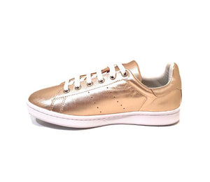 Minki Slam Rose Gold Metallic Leather 6 Eyelet Shoe