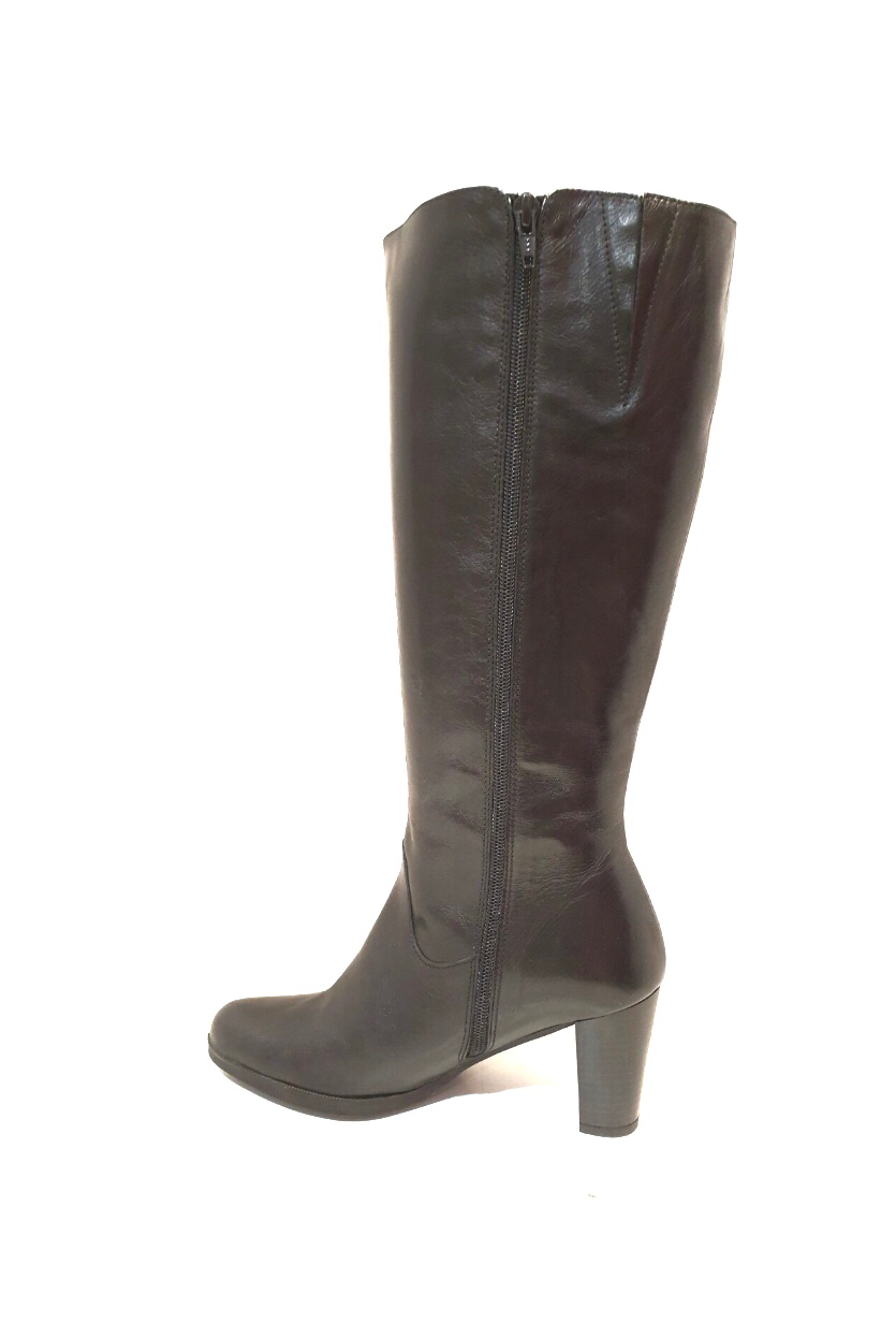 Wonders L-8301 Black Negro Zip Knee High Boots Made In Spain