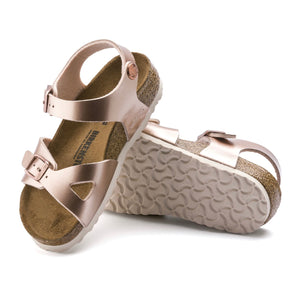 Birkenstock Rio Kids Electric Metallic Copper Birko-Flor Made In Germany