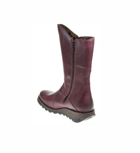 Fly London Mes 2 Purple Mid Calf Zip Boots Made In Portugal