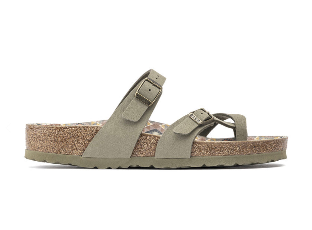 Birkenstock Mayari Faded Khaki Earthy Vegan Birko-Flor Made In Germany