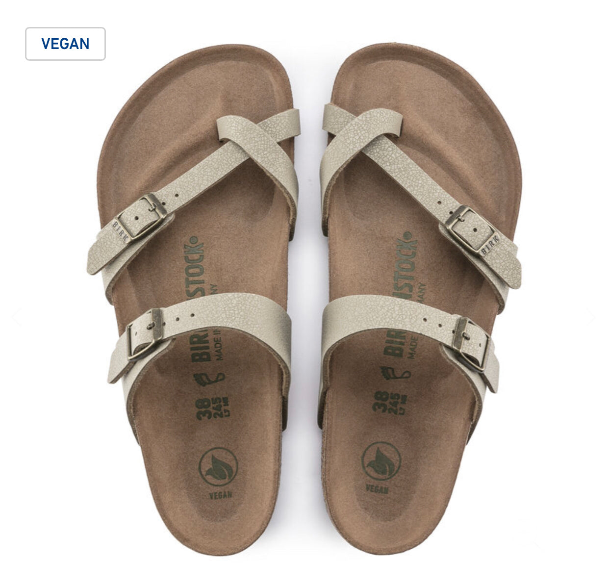 Birkenstock Mayari Faded Khaki Vegan Birko-Flor Made In Germany