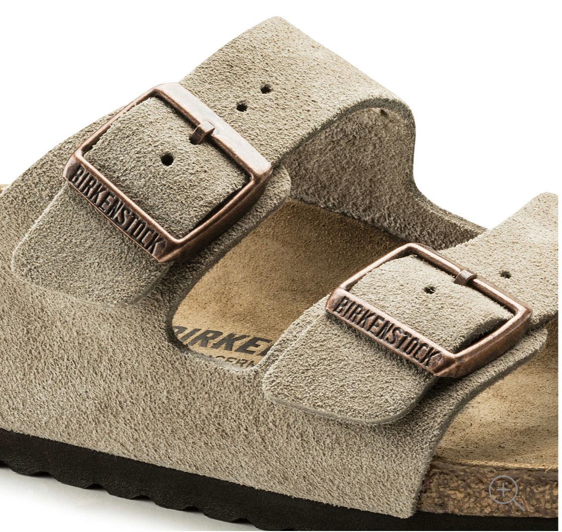 Birkenstock Arizona Taupe Suede Leather Made In Germany