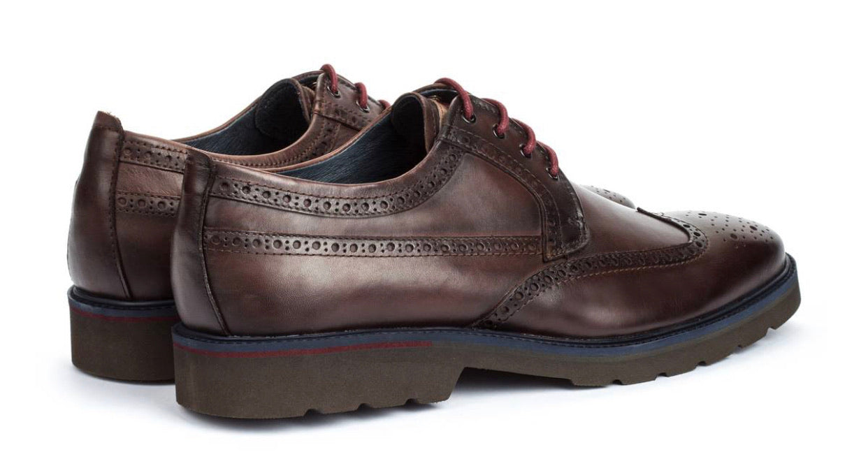 Pikolinos M9M-4226C1 Olmo Brown Mens Brogue 4 Eyelet Lace Up Made In Spain