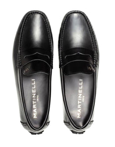 Martinelli 1411-2496B Black Pacific Leather Slip On Shoes Made In Spain