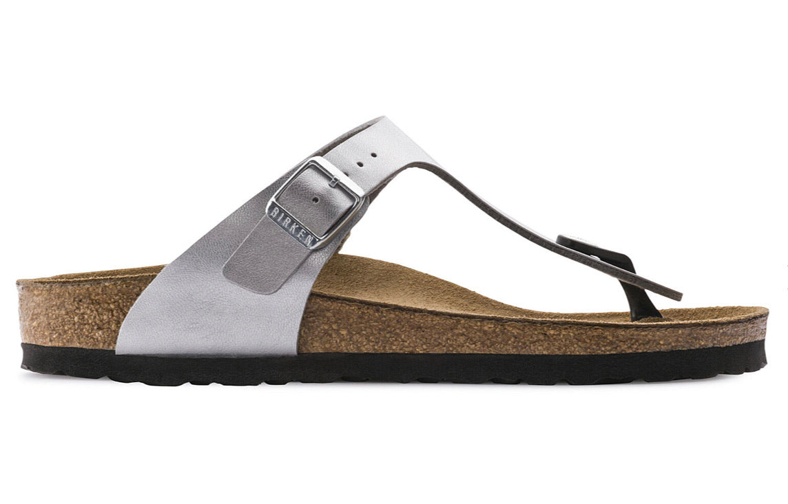 Birkenstock Gizeh Silver Birko-Flor Made In Germany