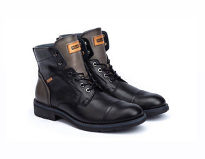 Pikolinos York M2M-8170 Black Grey 6 Eyelet Zip Boot Made In Spain