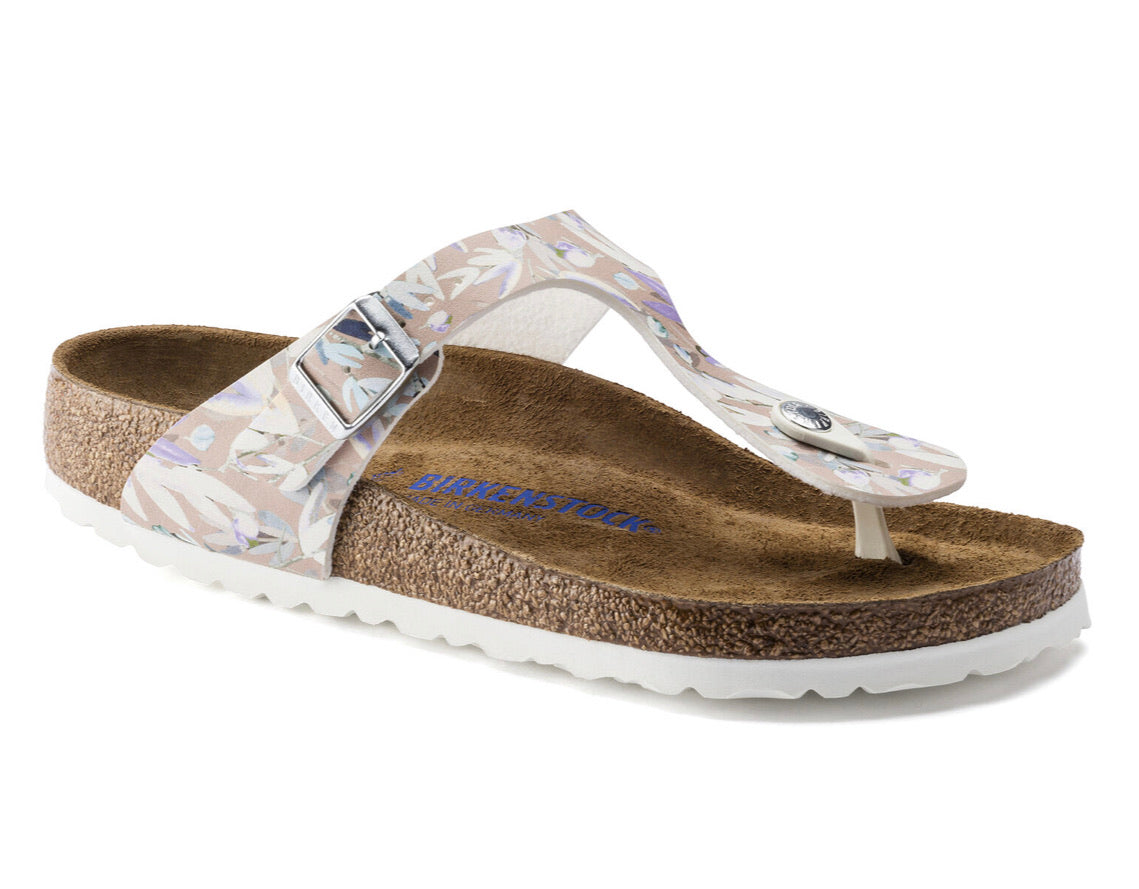 Birkenstock Gizeh Floral Fades Crystal Rose Soft Footbed Made In Germany