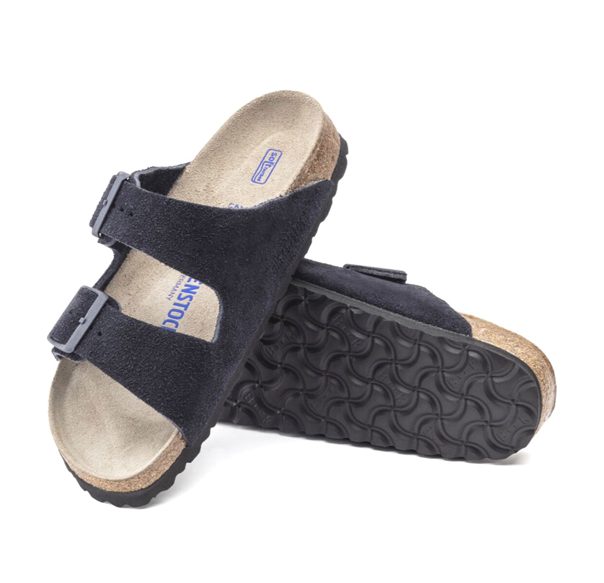 Birkenstock Arizona Midnight Blue Suede Leather Soft Footbed Made In Germany