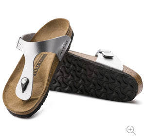 Birkenstock Gizeh Silver Birko-Flor Made In Germany