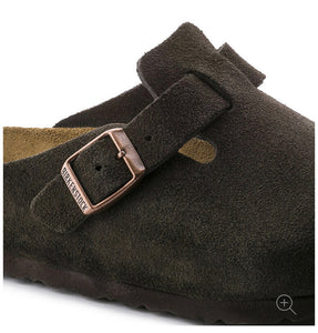 Birkenstock Boston Mocha Suede Soft Footbed Made In Germany