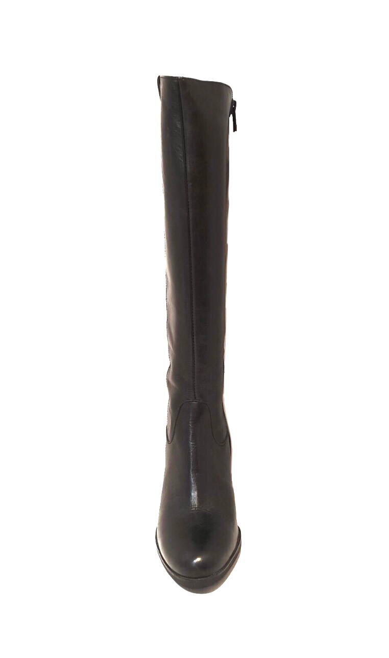 Wonders L-8301 Black Negro Zip Knee High Boots Made In Spain