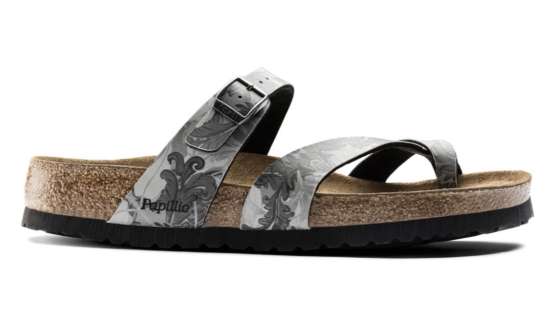 Papillio By Birkenstock Tabora Damask Grey Soft Footbed Made In Portugal