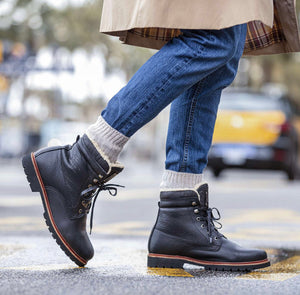 Panama Jack New Aviator Negro Black 6 Eyelet Cotton Waterproof Ankle Boot Made In Spain