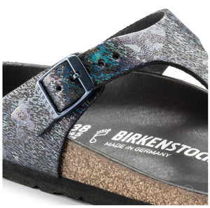 Birkenstock Gizeh Spotted Metallic Black Leather Made In Germany