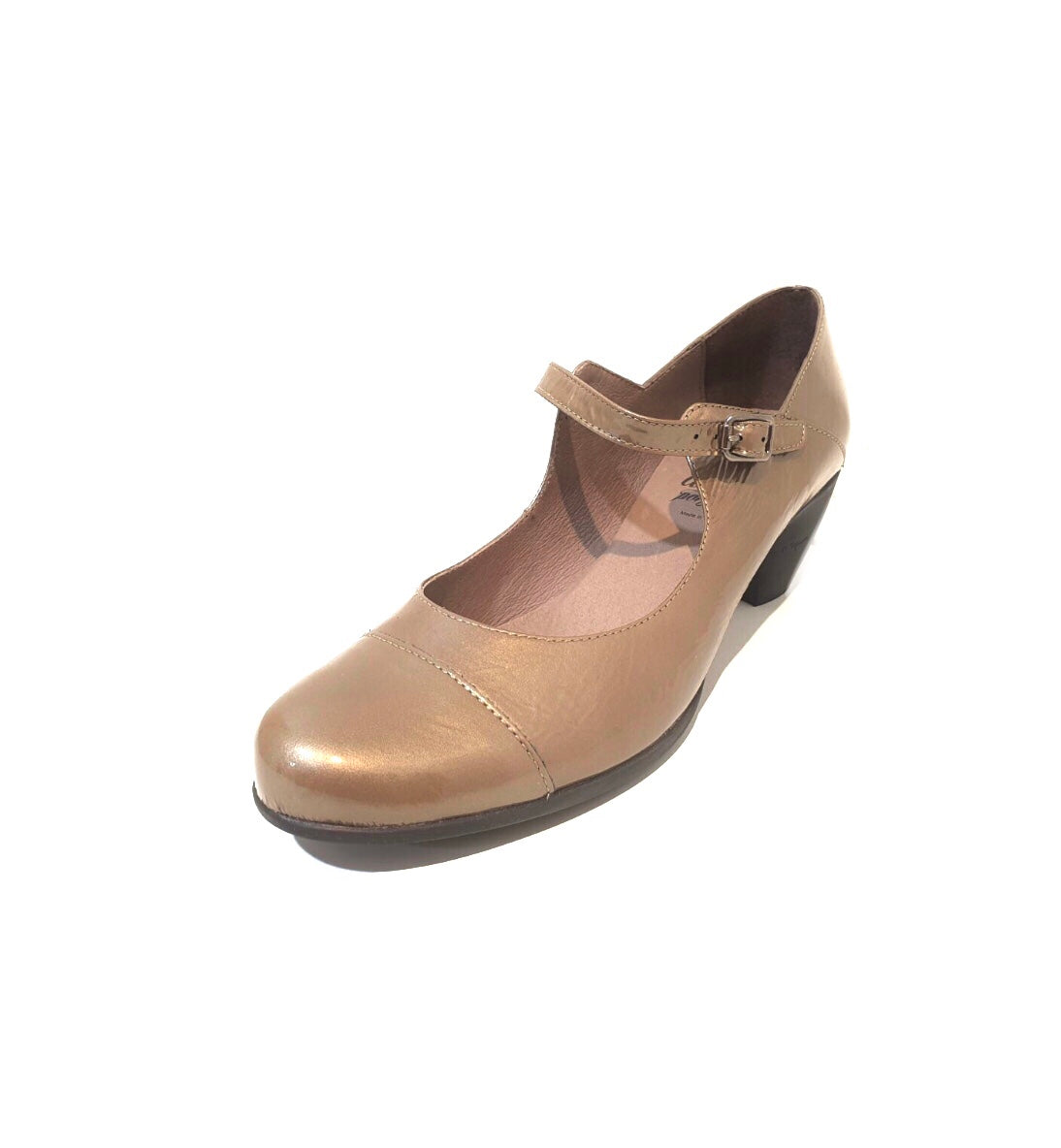 Wonders G-36112 Sumatra Topo Taupe Patent Leather Court Shoe Made In Spain