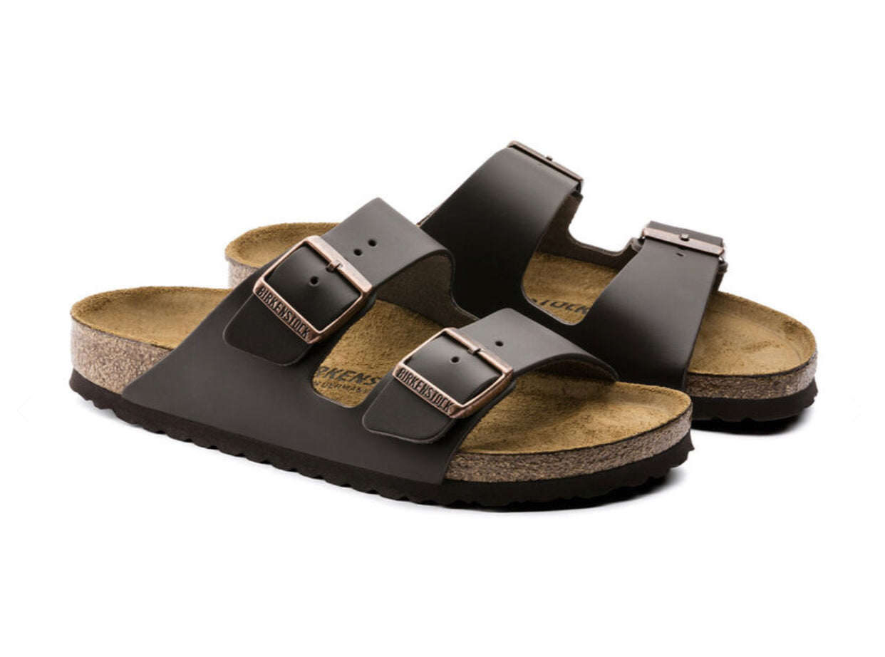 Birkenstock Arizona Dark Brown Smooth Leather Made In Germany