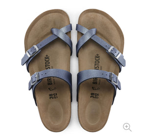 Birkenstock Mayari Icy Metallic Azure Blue Birko-Flor Made In Germany