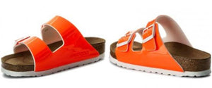 neon orange birkenstocks