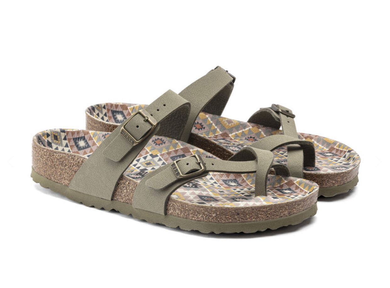 Birkenstock Mayari Faded Khaki Earthy Vegan Birko-Flor Made In Germany