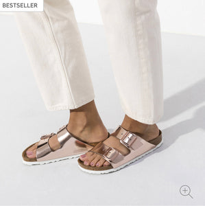 Birkenstock Arizona Metallic Copper Soft Footbed Made In Germany