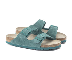 Birkenstock Arizona Dark Teal Suede Leather Soft Footbed Made In Germany