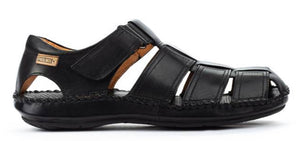 Pikolinos 06J-5433 Black Leather Sandals Mens Velcro Made In Spain