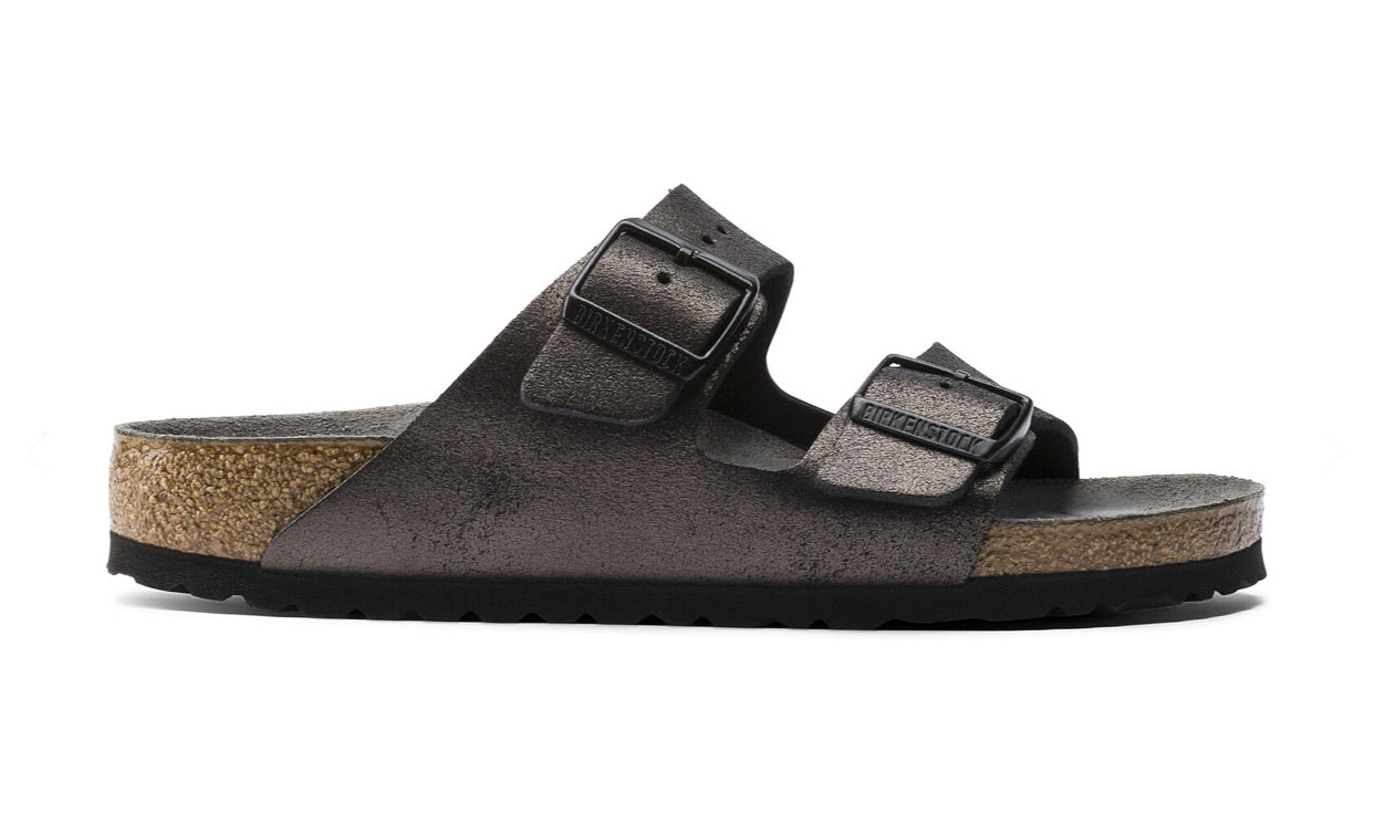 Birkenstock Arizona Washed Metallic Antique Black Made In Germany