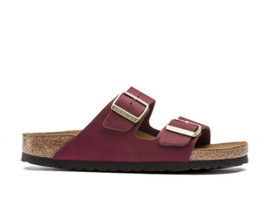 Birkenstock Arizona Maroon Nubuck Leather Soft Footbed Made In Germany