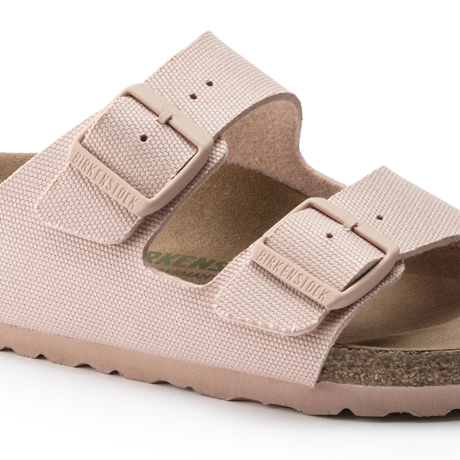 Birkenstock Arizona Rivet Logo Soft Pink Textile Vegan Made In Germany