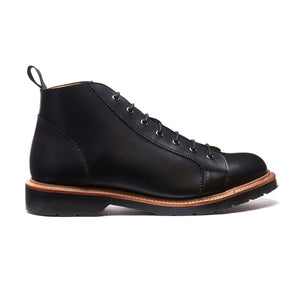 Solovair Monkey Black Calf Leather 7 Eyelet Boot Made In England