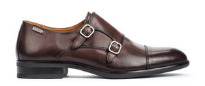 Pikolinos M7J-3148 Olmo Brown Mens Double Buckle Monk Made In Spain