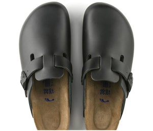 Birkenstock Boston Black Smooth Soft Footbed Made In Germany