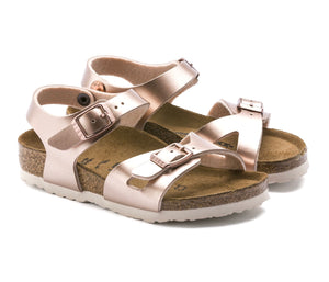 Birkenstock Rio Kids Electric Metallic Copper Birko-Flor Made In Germany