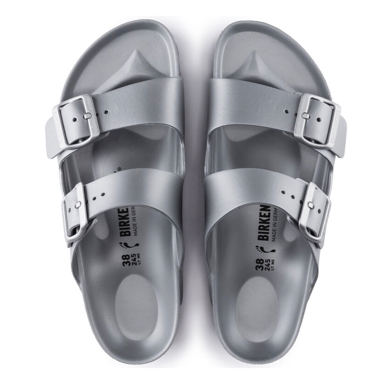 Birkenstock Arizona Metallic Silver EVA Vegan Made In Germany