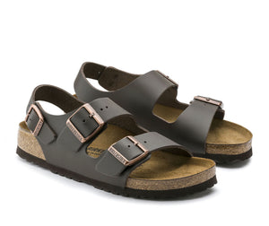 Birkenstock Milano Dark Brown Smooth Leather Made In Germany