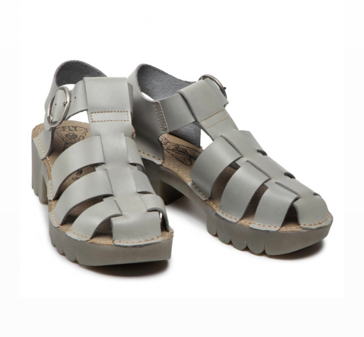 Fly London Emme511Fly Cloud Grey Bridle Sandal Made In Portugal ...